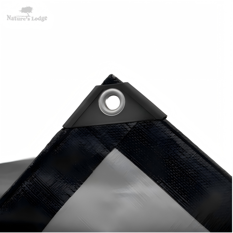 NATURE'S LODGE Black Silver 220PE Tarpaulin