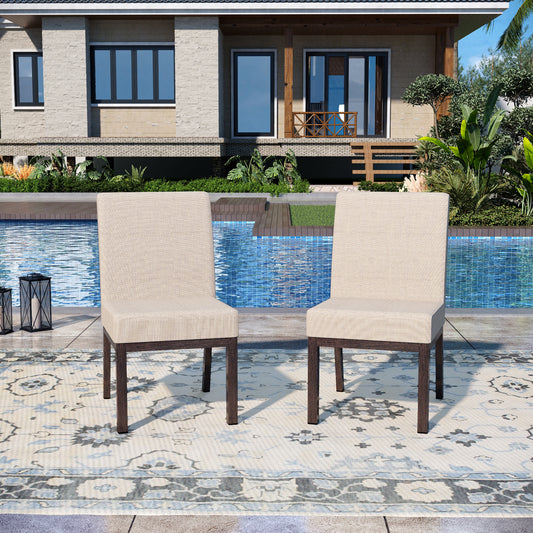 Captiva Designs Outdoor Patio Steel Frame Weather Resistant Comfortable Chairs