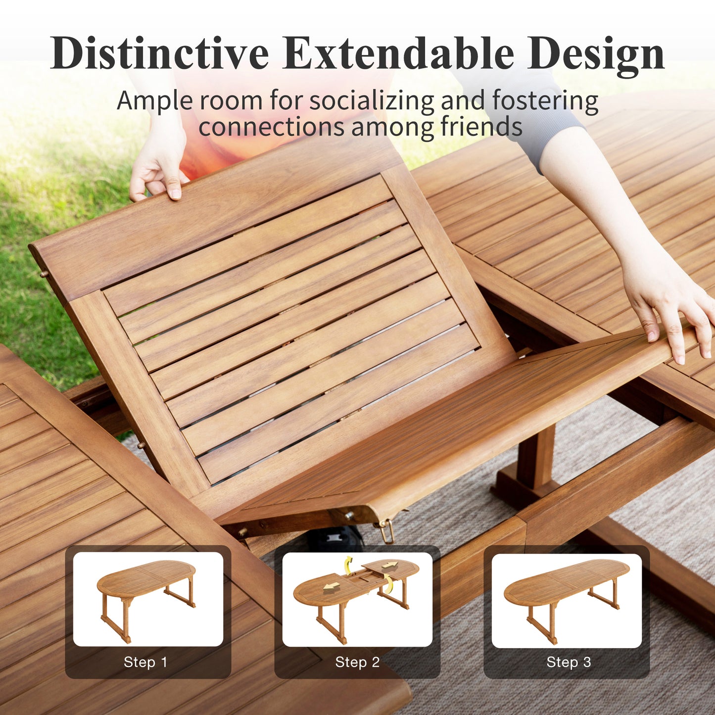 Captiva Designs 7pc Outdoor Patio Furniture Set with Rectangle Table and Armrest Chairs