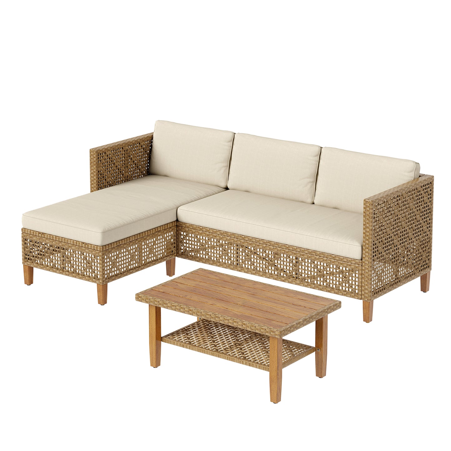 Garden Grotto 2-Piece Outdoor Rattan Chaise Recliner Lounge Chair