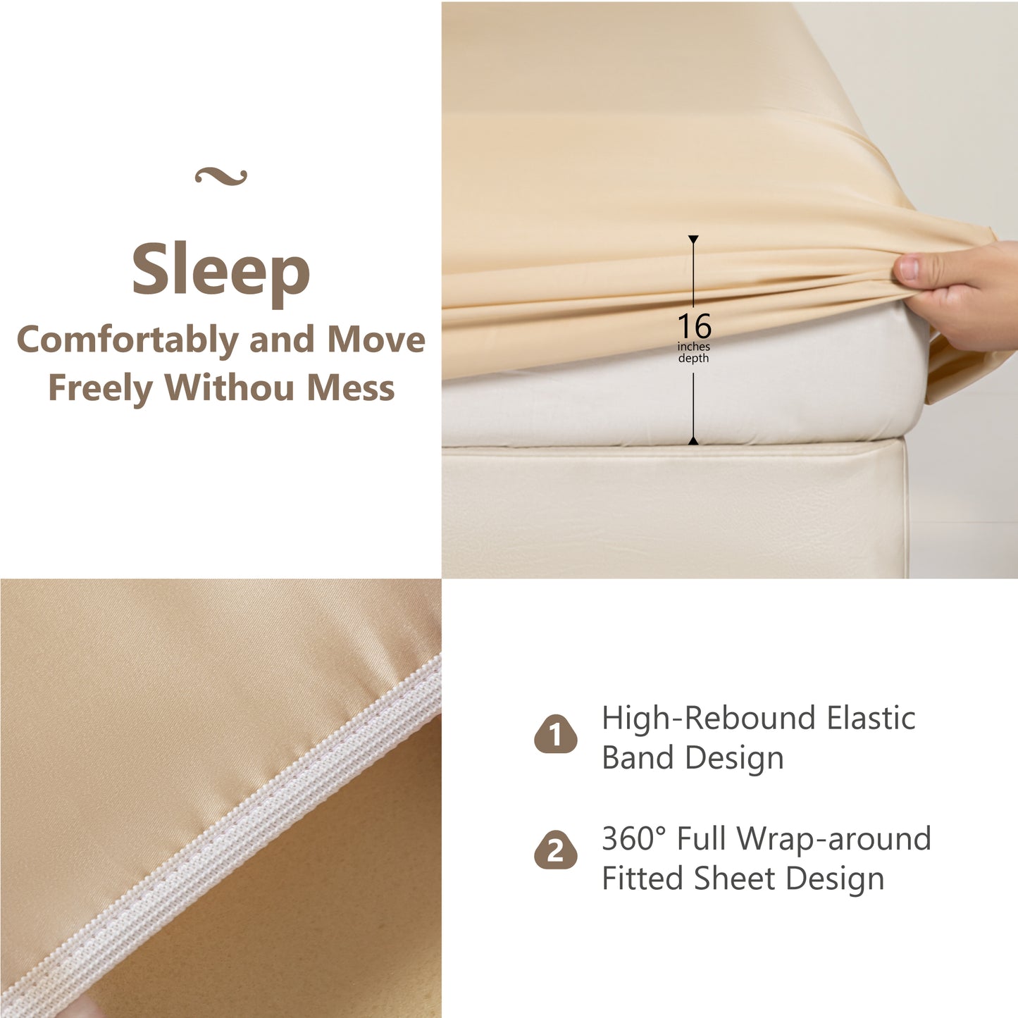 Captiva Designs Luxury 100% Tencel Lyocell Sheet Set, Silky Soft Cooling Bedding with Deep Pocket, 4-Piece Set