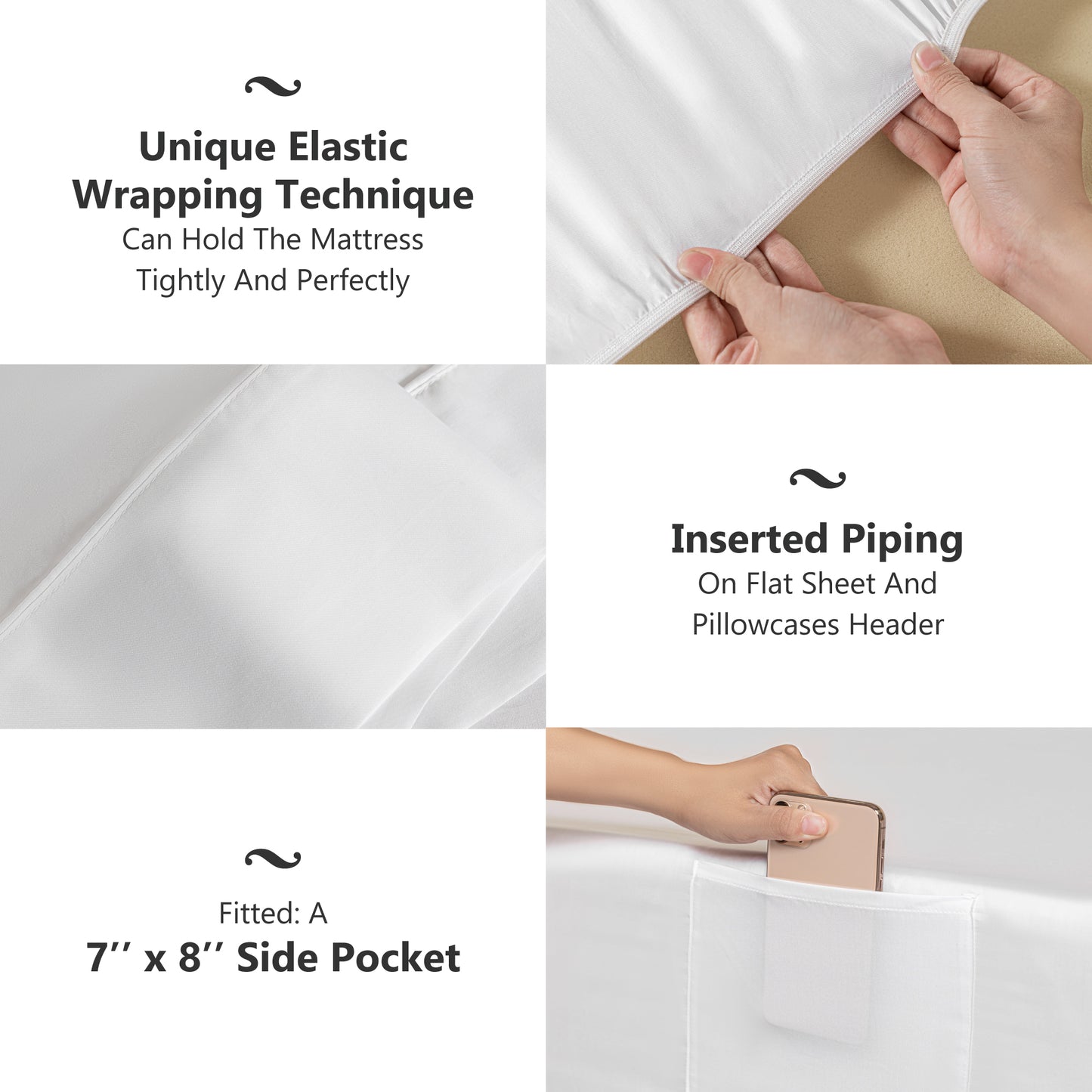 Captiva Designs Luxury 100% Tencel Lyocell Sheet Set, Silky Soft Cooling Bedding with Deep Pocket, 4-Piece Set