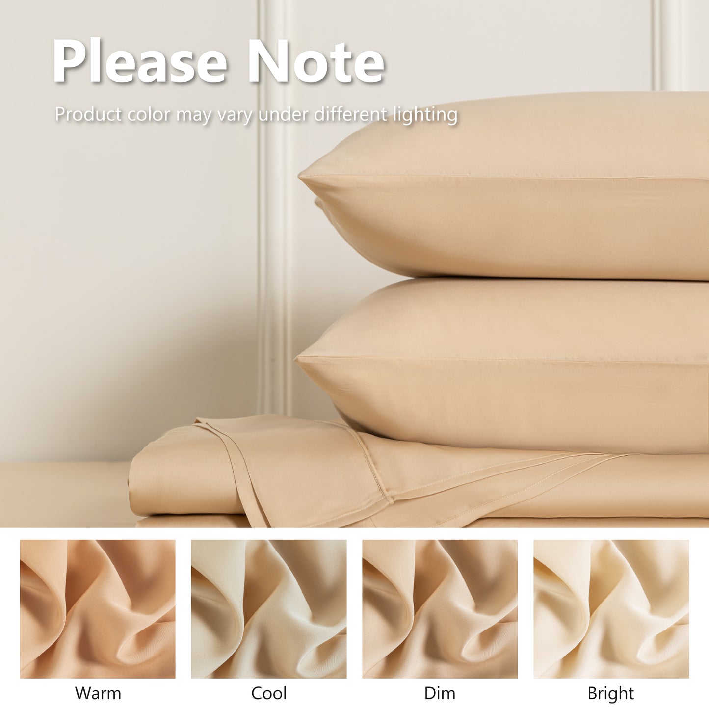 Captiva Designs Luxury 100% Tencel Lyocell Sheet Set, Silky Soft Cooling Bedding with Deep Pocket, 4-Piece Set