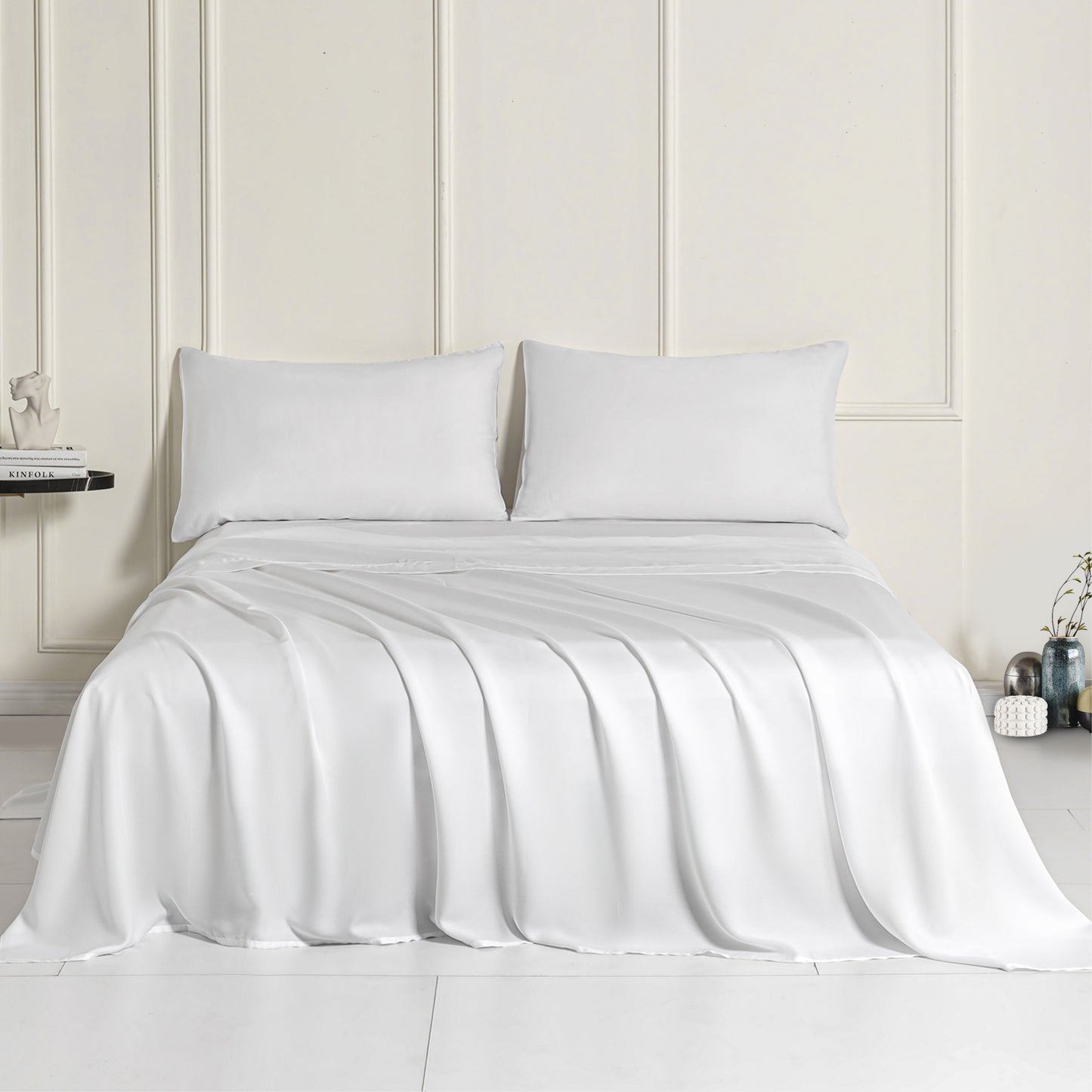 Captiva Designs Luxury 100% Tencel Lyocell Sheet Set, Silky Soft Cooling Bedding with Deep Pocket, 4-Piece Set