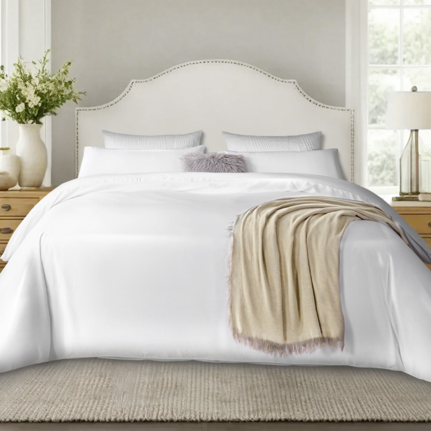 Captiva Designs Luxury Tencel Lyocell Duvet Cover Set, Queen/King, Silky Soft, Cooling & Breathable 3-Piece Bedding