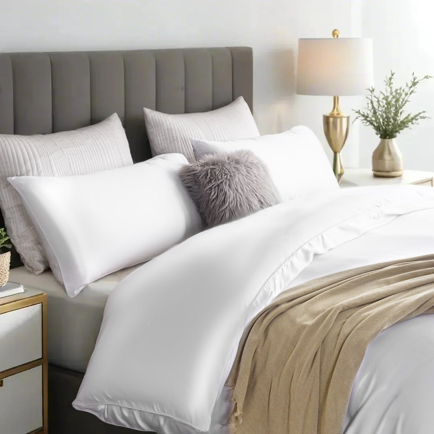 Captiva Designs Luxury Tencel Lyocell Duvet Cover Set, Queen/King, Silky Soft, Cooling & Breathable 3-Piece Bedding