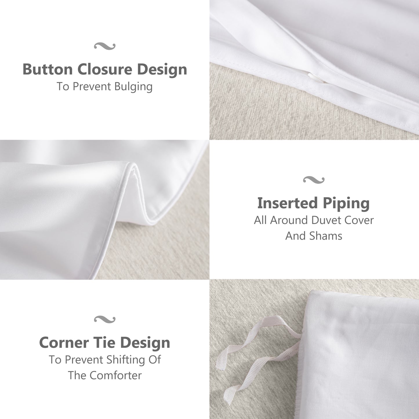Captiva Designs Luxury Tencel Lyocell Duvet Cover Set, Queen/King, Silky Soft, Cooling & Breathable 3-Piece Bedding