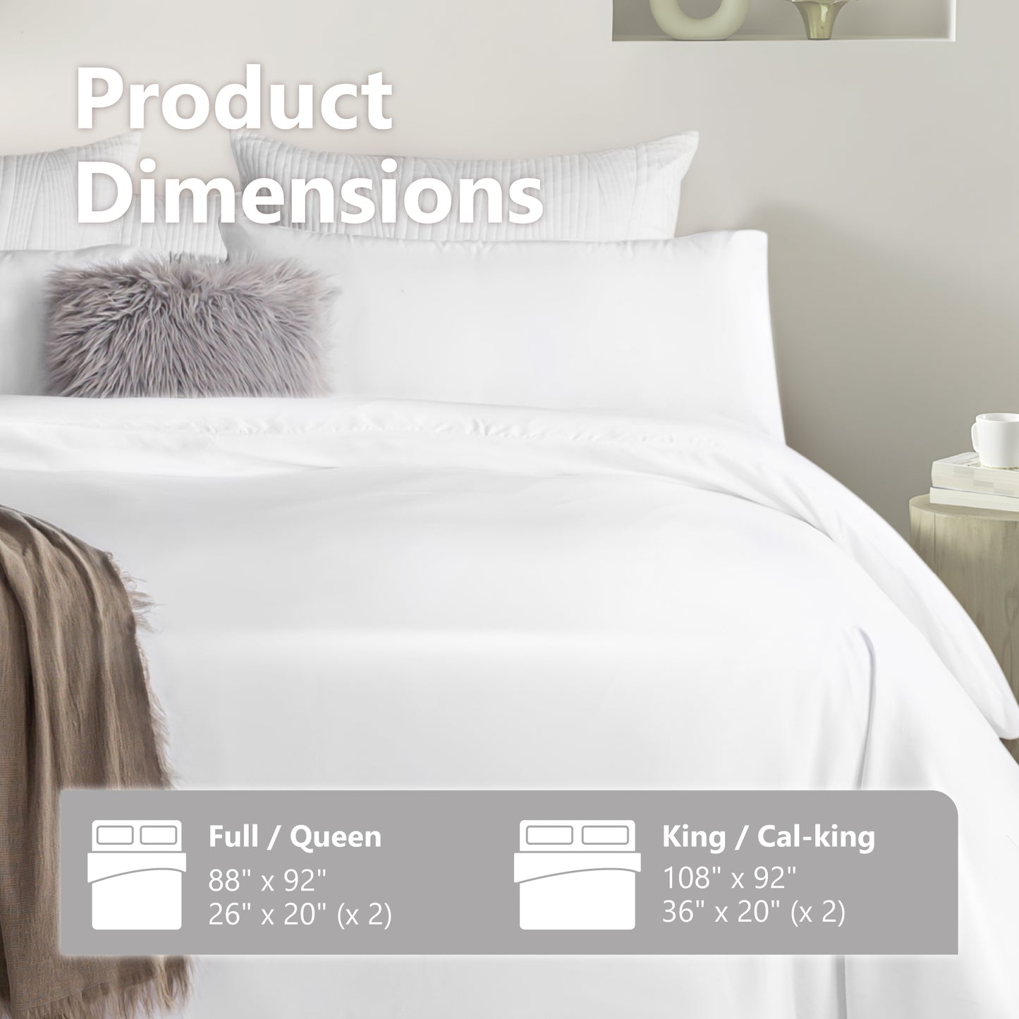 Captiva Designs Luxury Tencel Lyocell Duvet Cover Set, Queen/King, Silky Soft, Cooling & Breathable 3-Piece Bedding