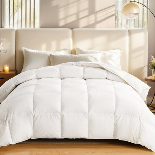 Captiva Designs King Size Down Comforter, All Season Fluffy Feather Duvet Insert with 8 Corner Tabs