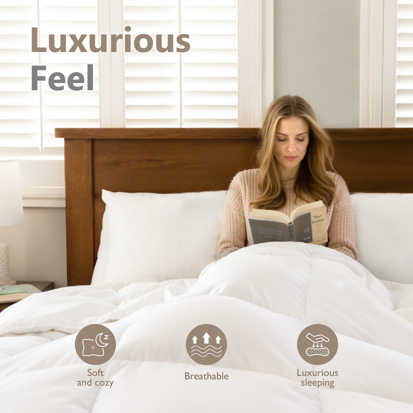 Captiva Designs King Size Down Comforter, All Season Fluffy Feather Duvet Insert with 8 Corner Tabs