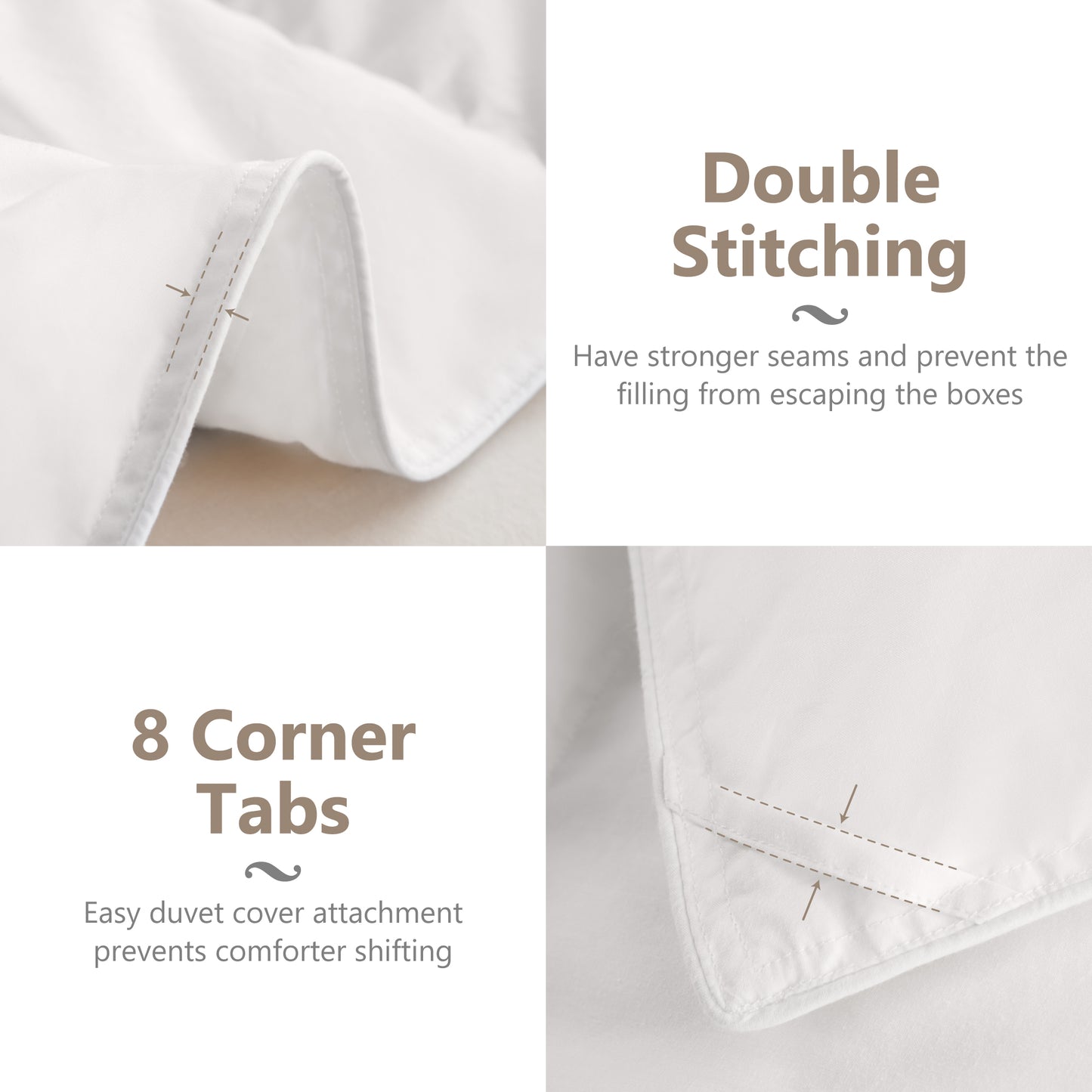 Captiva Designs King Size Down Comforter, All Season Fluffy Feather Duvet Insert with 8 Corner Tabs