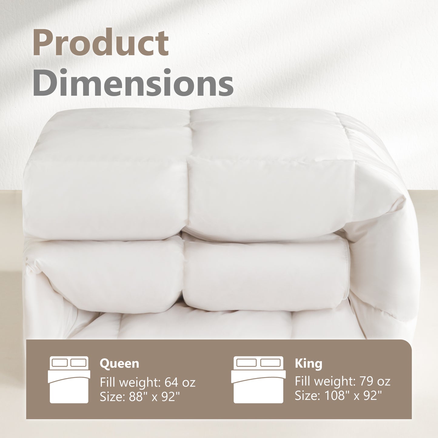 Captiva Designs King Size Down Comforter, All Season Fluffy Feather Duvet Insert with 8 Corner Tabs