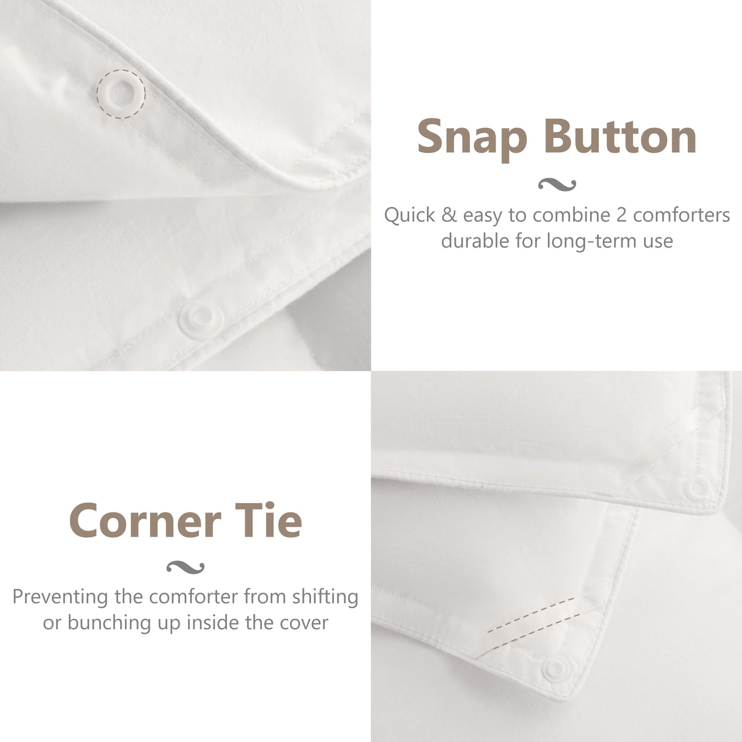 Captiva Designs King Size Down Comforter, All Season Fluffy Feather Duvet Insert with 8 Corner Tabs