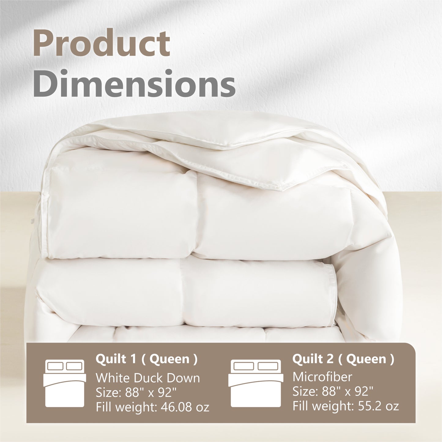 Captiva Designs King Size Down Comforter, All Season Fluffy Feather Duvet Insert with 8 Corner Tabs