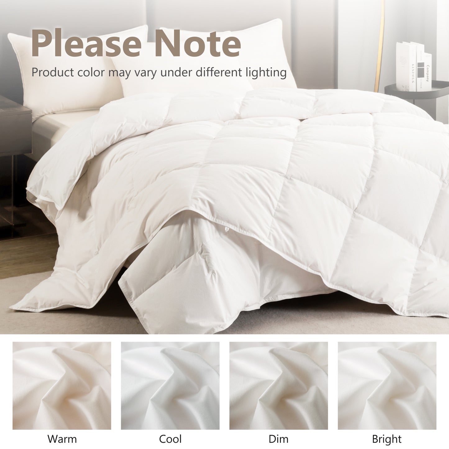 Captiva Designs King Size Down Comforter, All Season Fluffy Feather Duvet Insert with 8 Corner Tabs