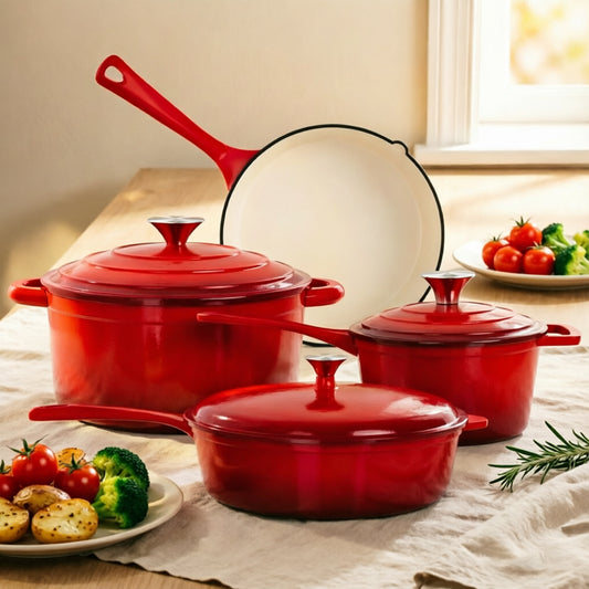 Captiva Designs Enameled Rust Resistance Cast Iron Cookware Set