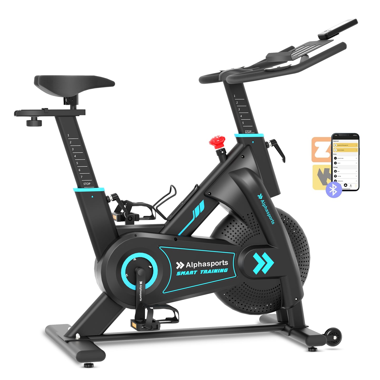 Captiva Designs Magnetic Exercise Bike with Belt Drive & App Connectivity, Adjustable Saddle & Multiple Resistance Levels