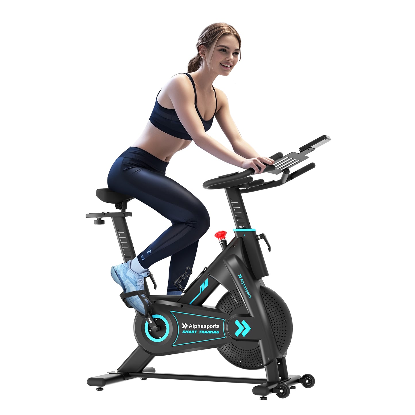 Captiva Designs Magnetic Exercise Bike with Belt Drive & App Connectivity, Adjustable Saddle & Multiple Resistance Levels
