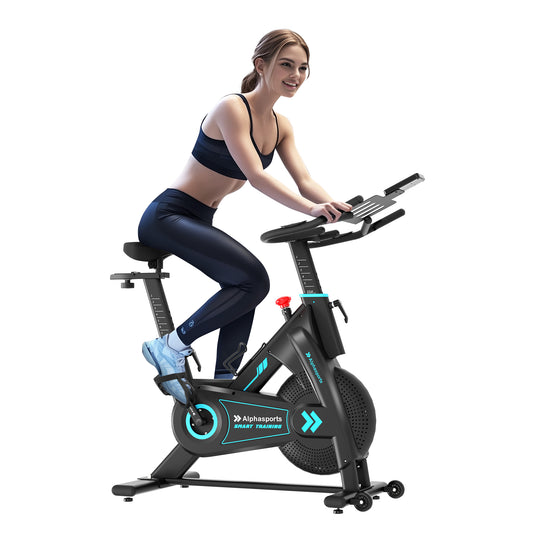 Captiva Designs Magnetic Exercise Bike with Belt Drive & App Connectivity, Adjustable Saddle & Multiple Resistance Levels