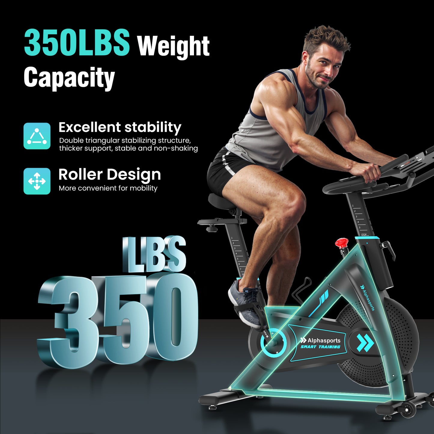 Captiva Designs Magnetic Exercise Bike with Belt Drive & App Connectivity, Adjustable Saddle & Multiple Resistance Levels