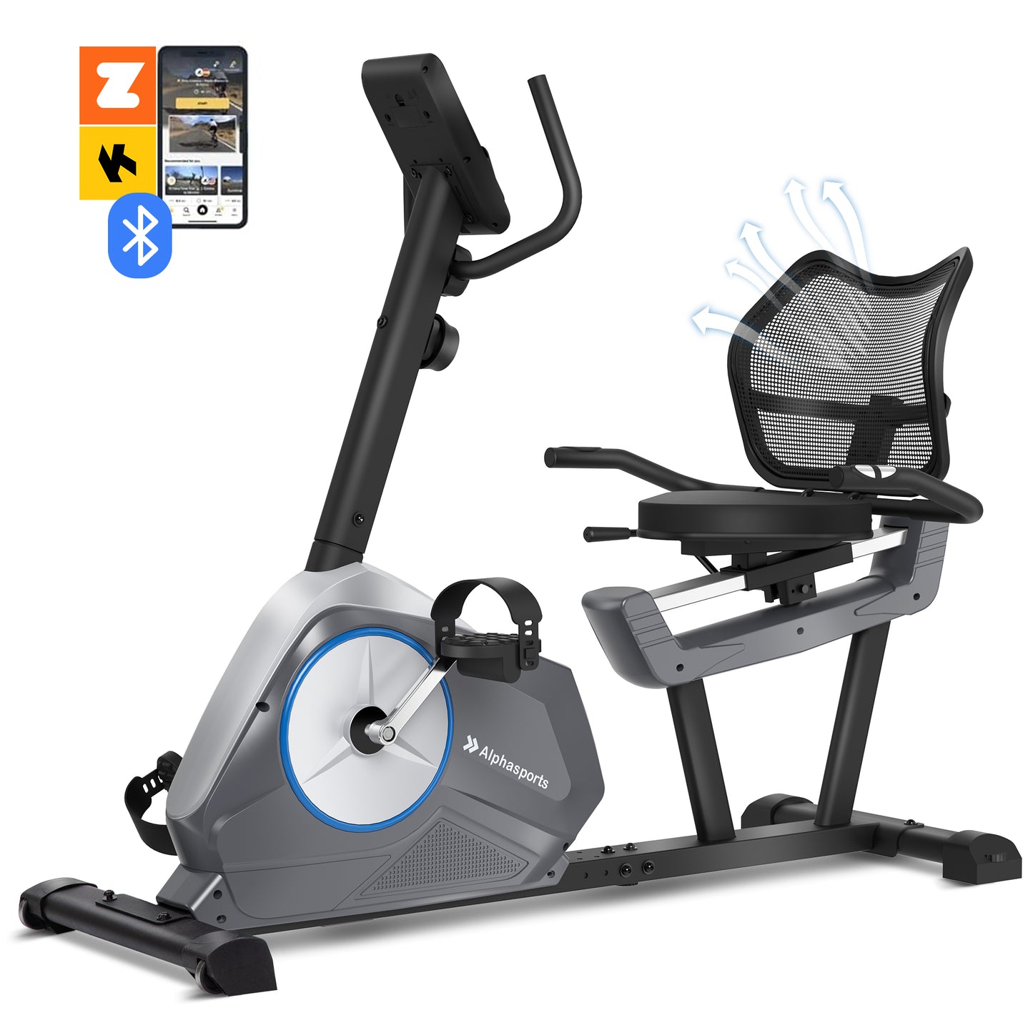 Captiva Designs Magnetic Exercise Bike with Belt Drive & App Connectivity, Adjustable Saddle & Multiple Resistance Levels