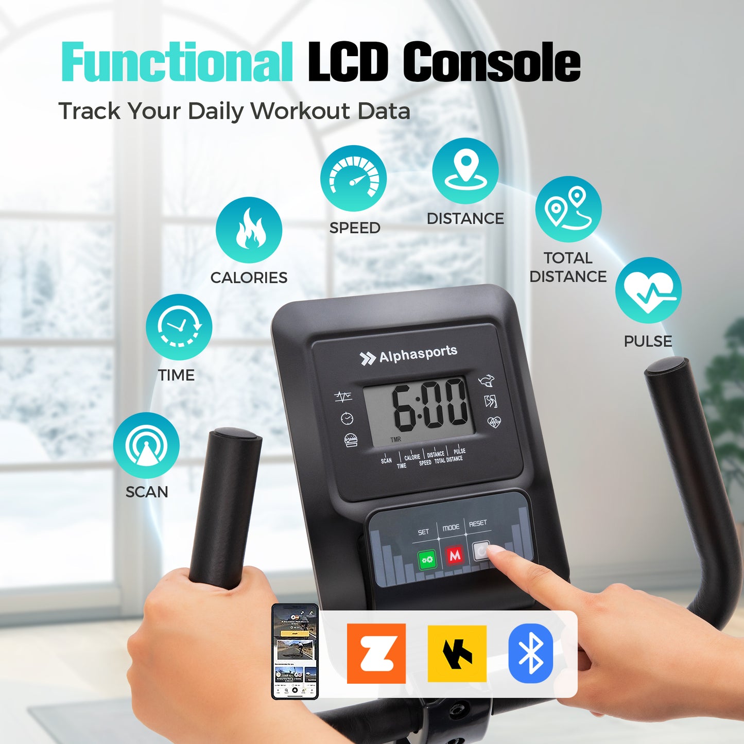 Captiva Designs Magnetic Exercise Bike with Belt Drive & App Connectivity, Adjustable Saddle & Multiple Resistance Levels