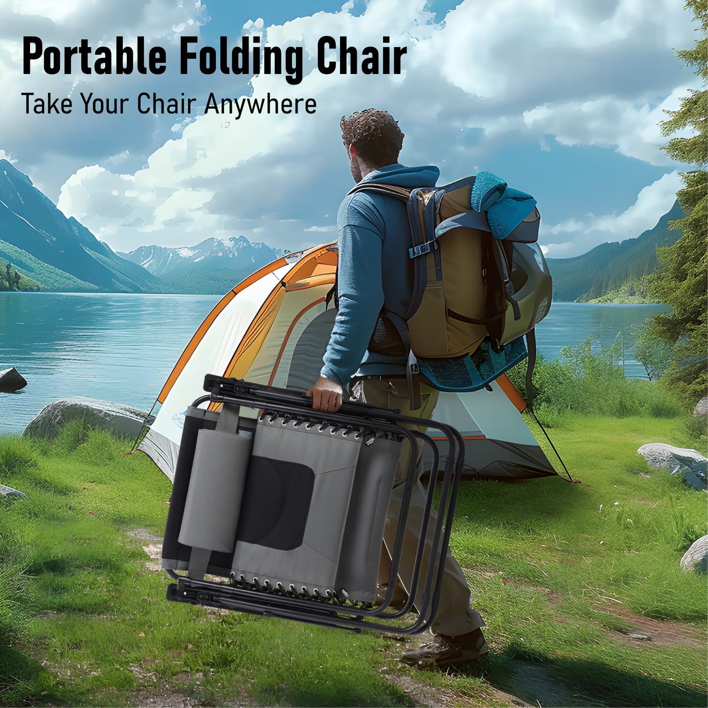 Captiva Designs Oversized XL Zero Gravity Chair Set of 2, Padded Folding Recliners with Cup Holder & Adjustable Back, Support 400 lbs