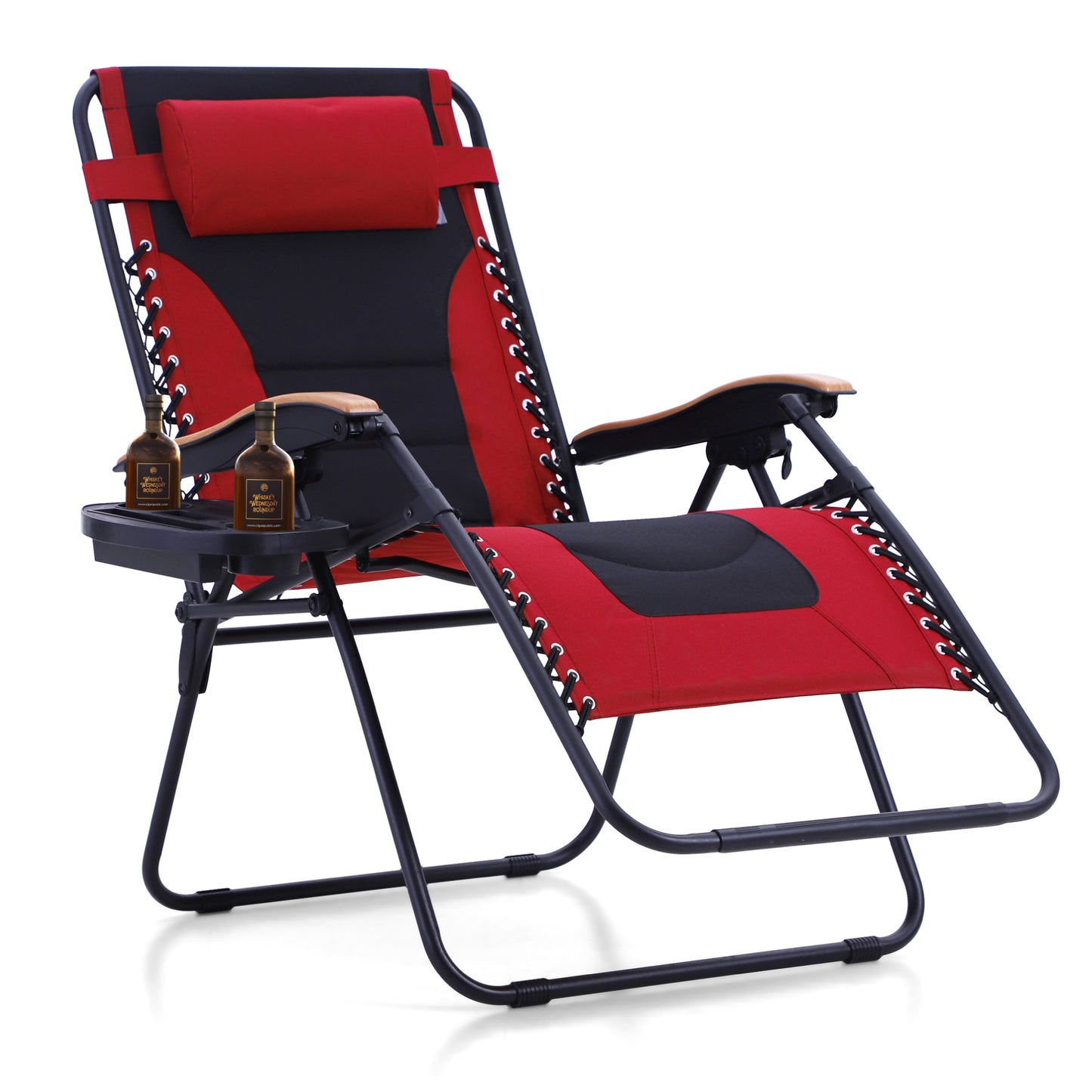 Captiva Designs Oversized XL Zero Gravity Chair Set of 2, Padded Folding Recliners with Cup Holder & Adjustable Back, Support 400 lbs