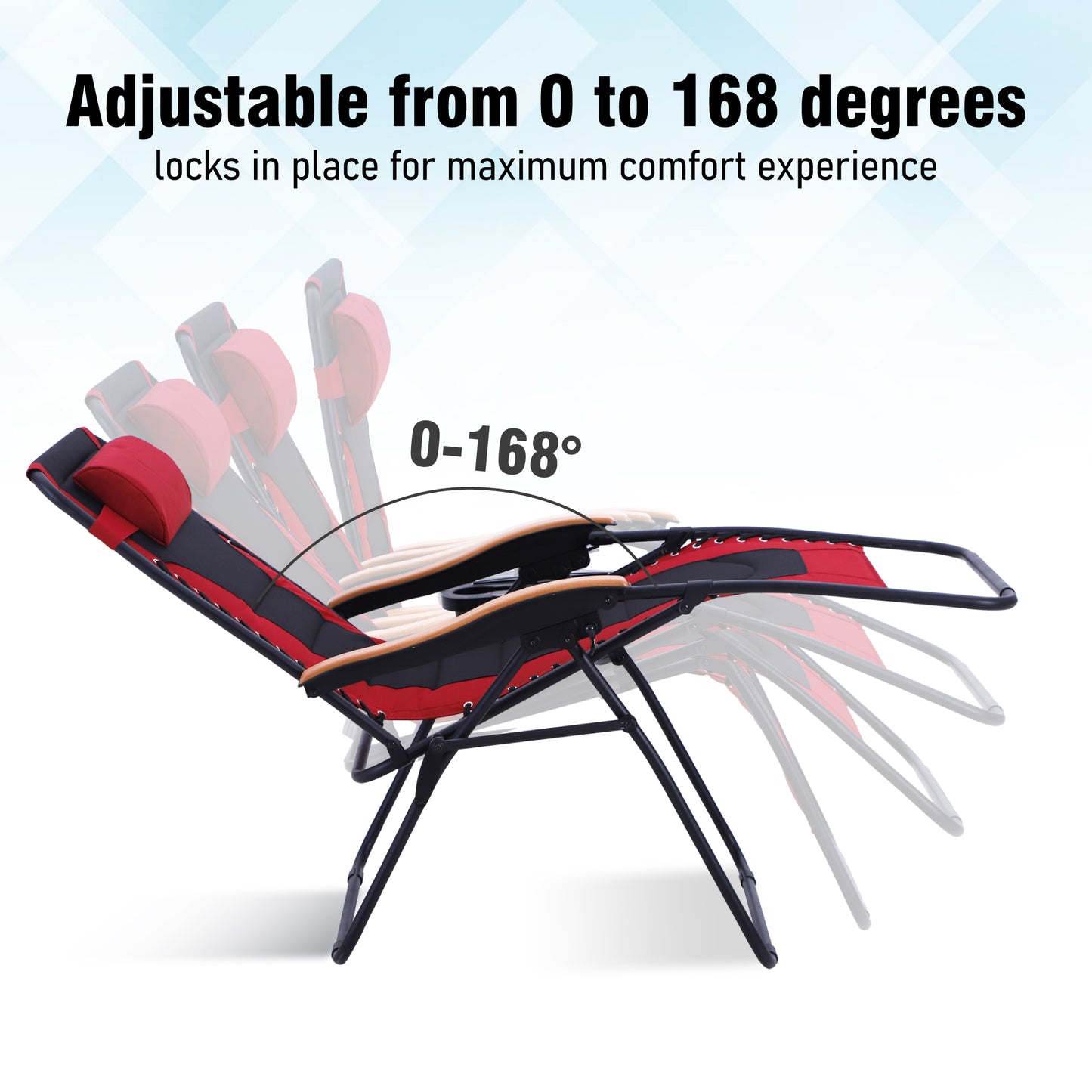 Captiva Designs Oversized XL Zero Gravity Chair Set of 2, Padded Folding Recliners with Cup Holder & Adjustable Back, Support 400 lbs