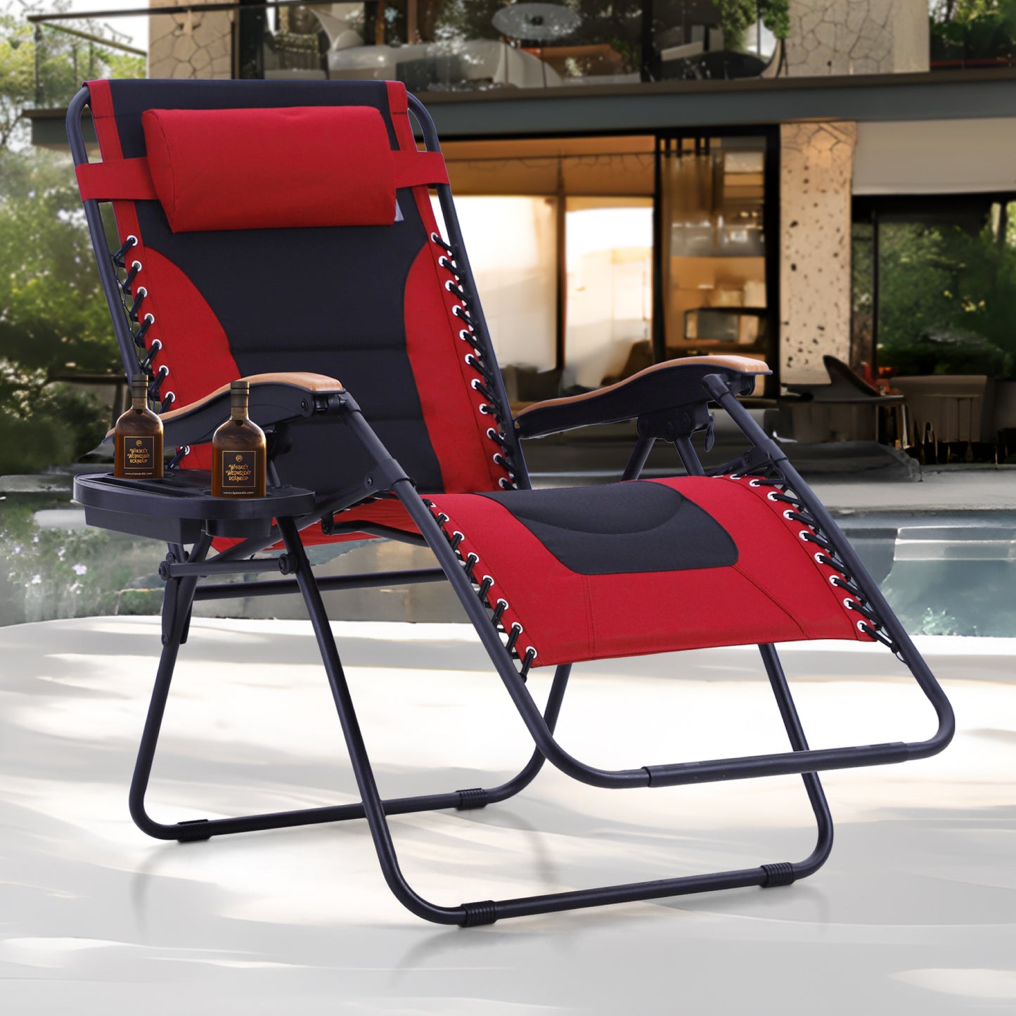 Captiva Designs Oversized XL Zero Gravity Chair Set of 2, Padded Folding Recliners with Cup Holder & Adjustable Back, Support 400 lbs