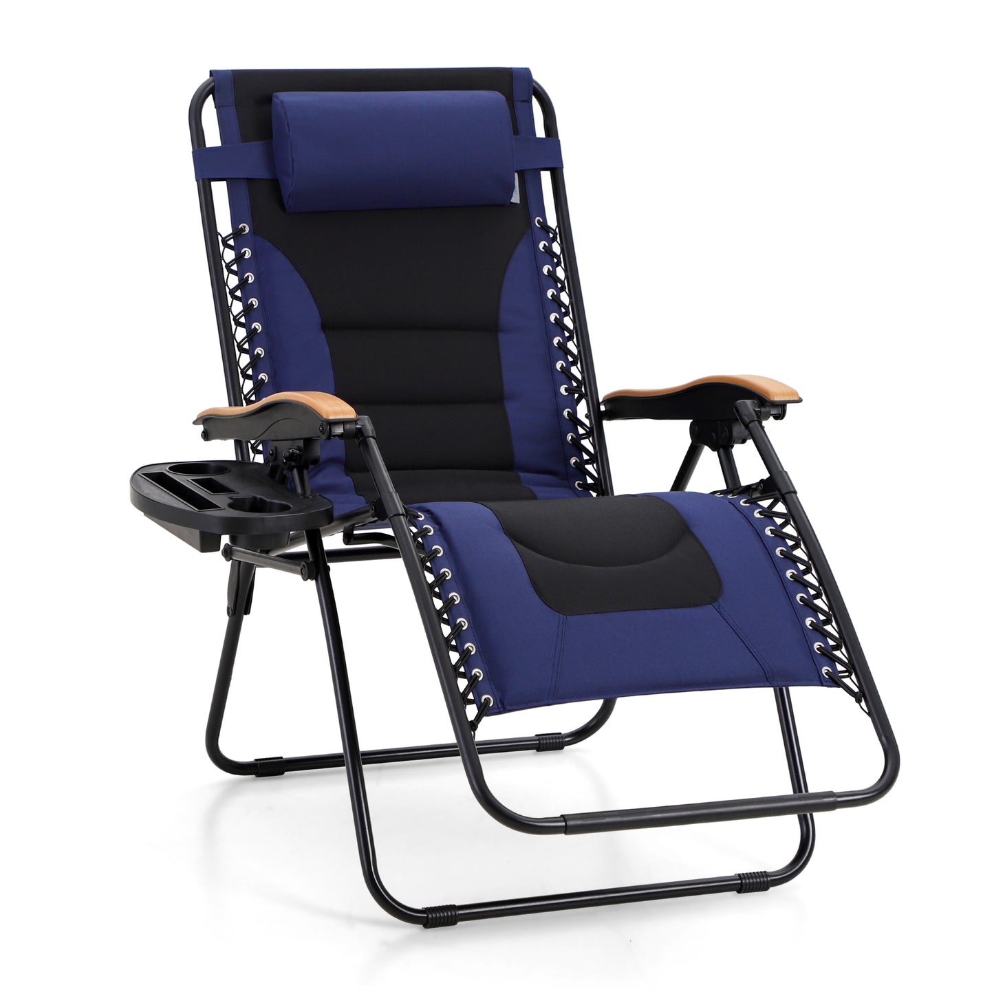 Captiva Designs Oversized XL Zero Gravity Chair Set of 2, Padded Folding Recliners with Cup Holder & Adjustable Back, Support 400 lbs