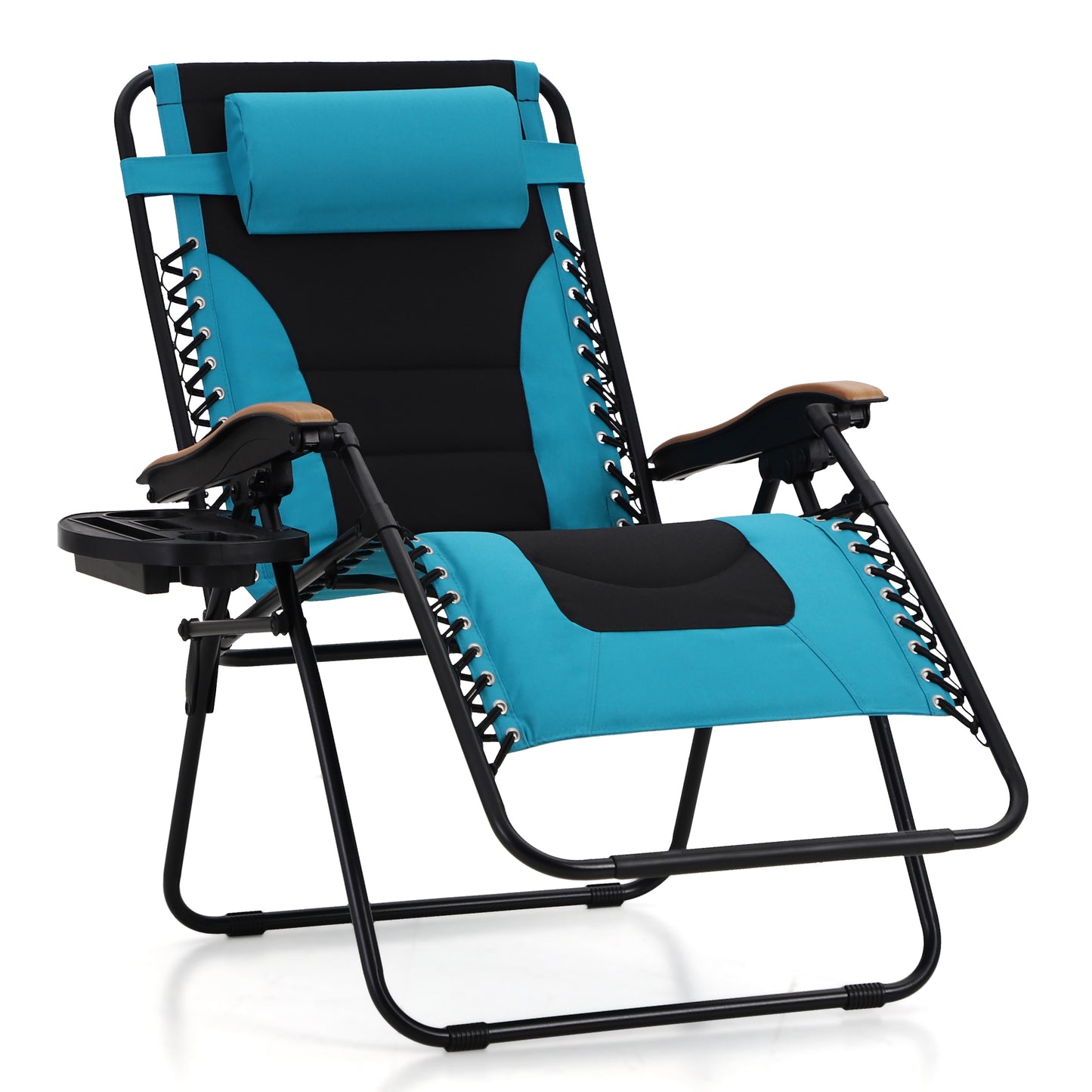 Captiva Designs Oversized XL Zero Gravity Chair Set of 2, Padded Folding Recliners with Cup Holder & Adjustable Back, Support 400 lbs