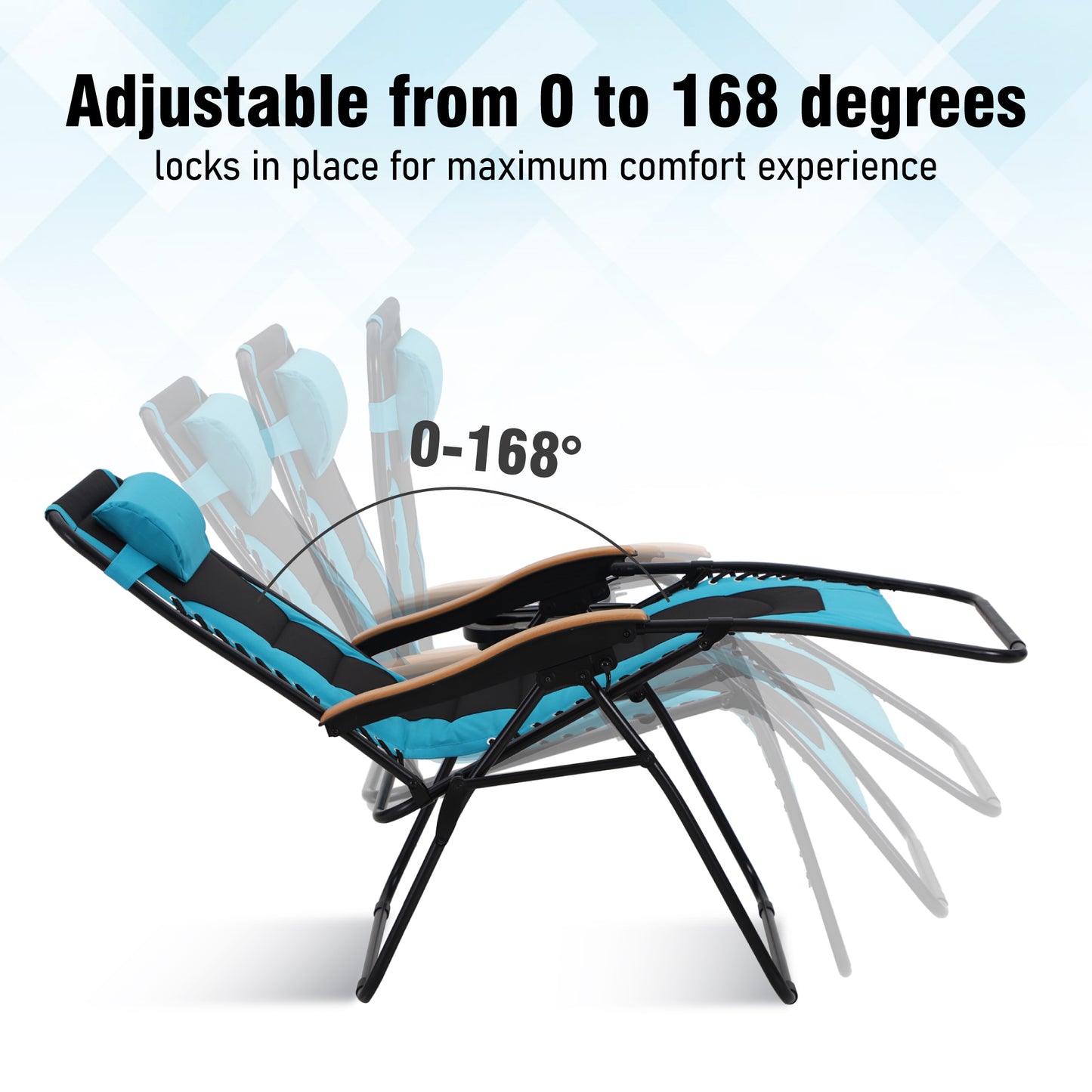 Captiva Designs Oversized XL Zero Gravity Chair Set of 2, Padded Folding Recliners with Cup Holder & Adjustable Back, Support 400 lbs