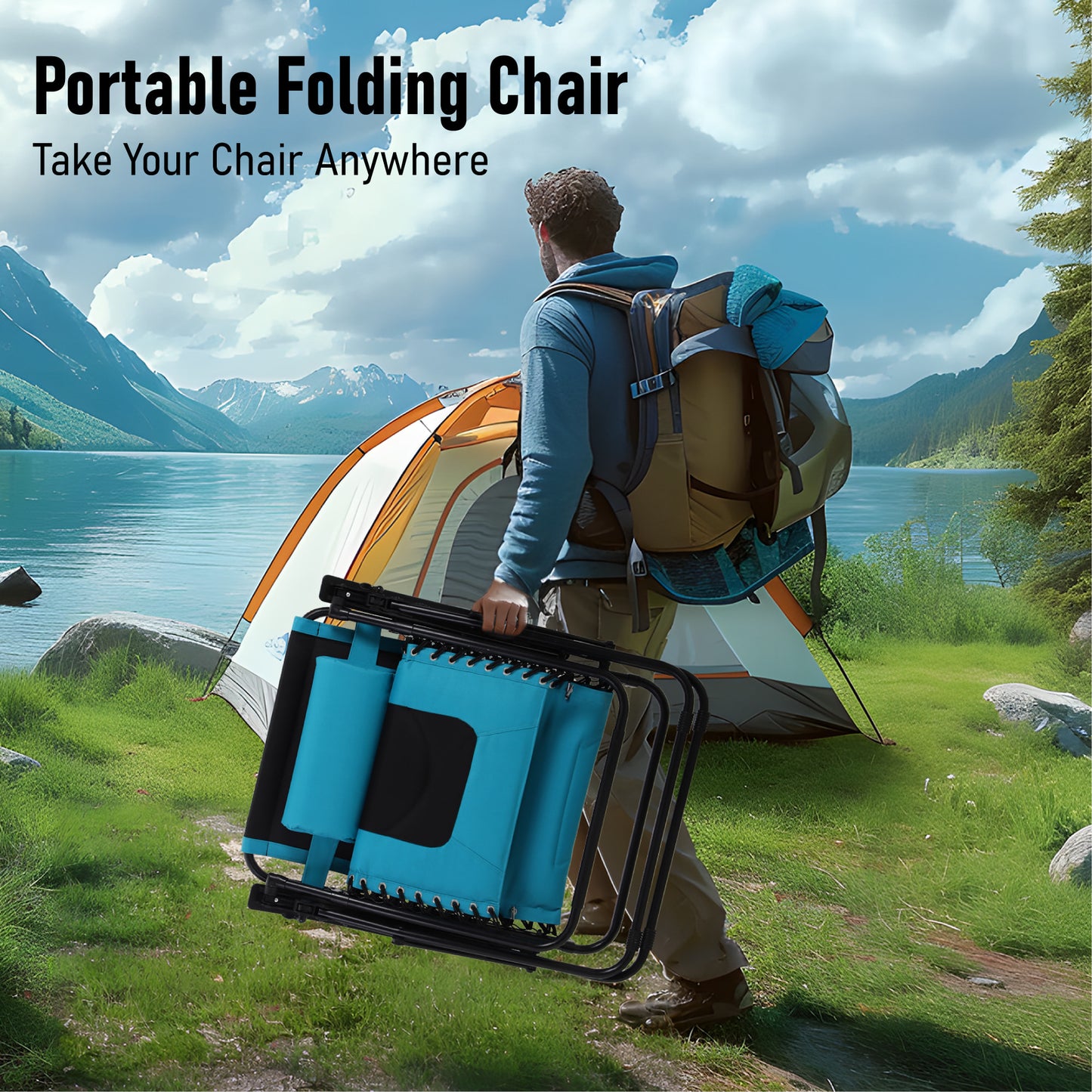 Captiva Designs Oversized XL Zero Gravity Chair Set of 2, Padded Folding Recliners with Cup Holder & Adjustable Back, Support 400 lbs