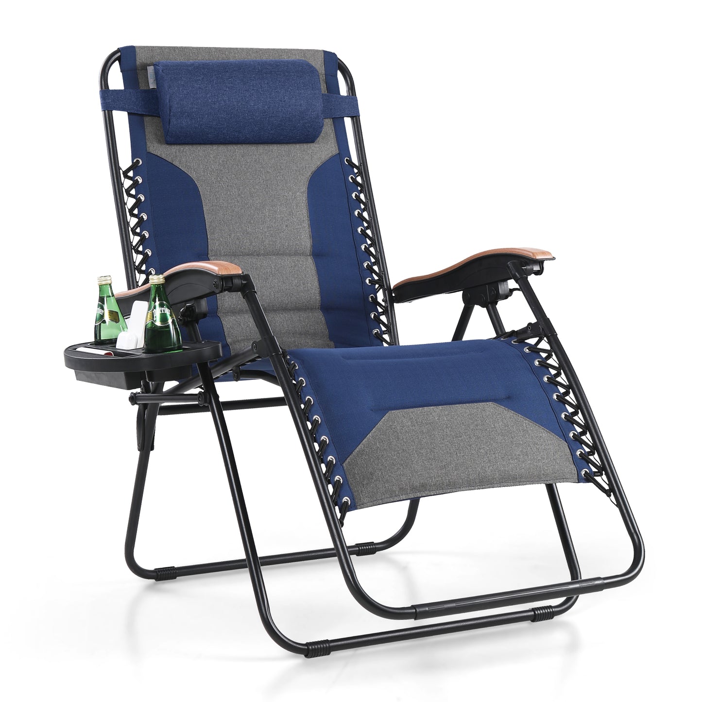 Captiva Designs Oversized XL Zero Gravity Chair Set of 2, Padded Folding Recliners with Cup Holder & Adjustable Back, Support 400 lbs