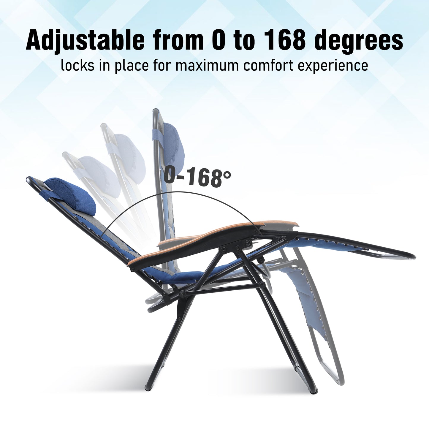 Captiva Designs Oversized XL Zero Gravity Chair Set of 2, Padded Folding Recliners with Cup Holder & Adjustable Back, Support 400 lbs