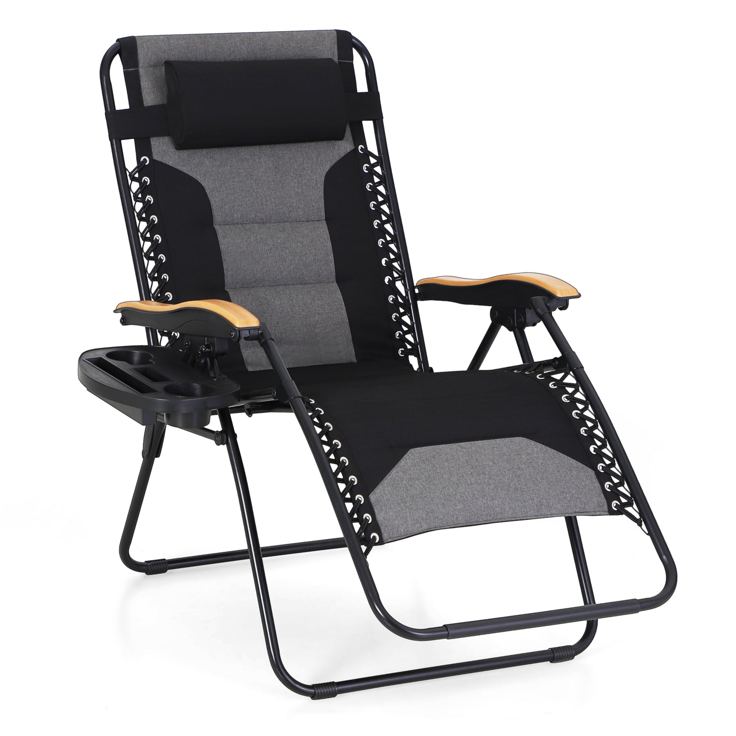 Captiva Designs Oversized XL Zero Gravity Chair Set of 2, Padded Folding Recliners with Cup Holder & Adjustable Back, Support 400 lbs