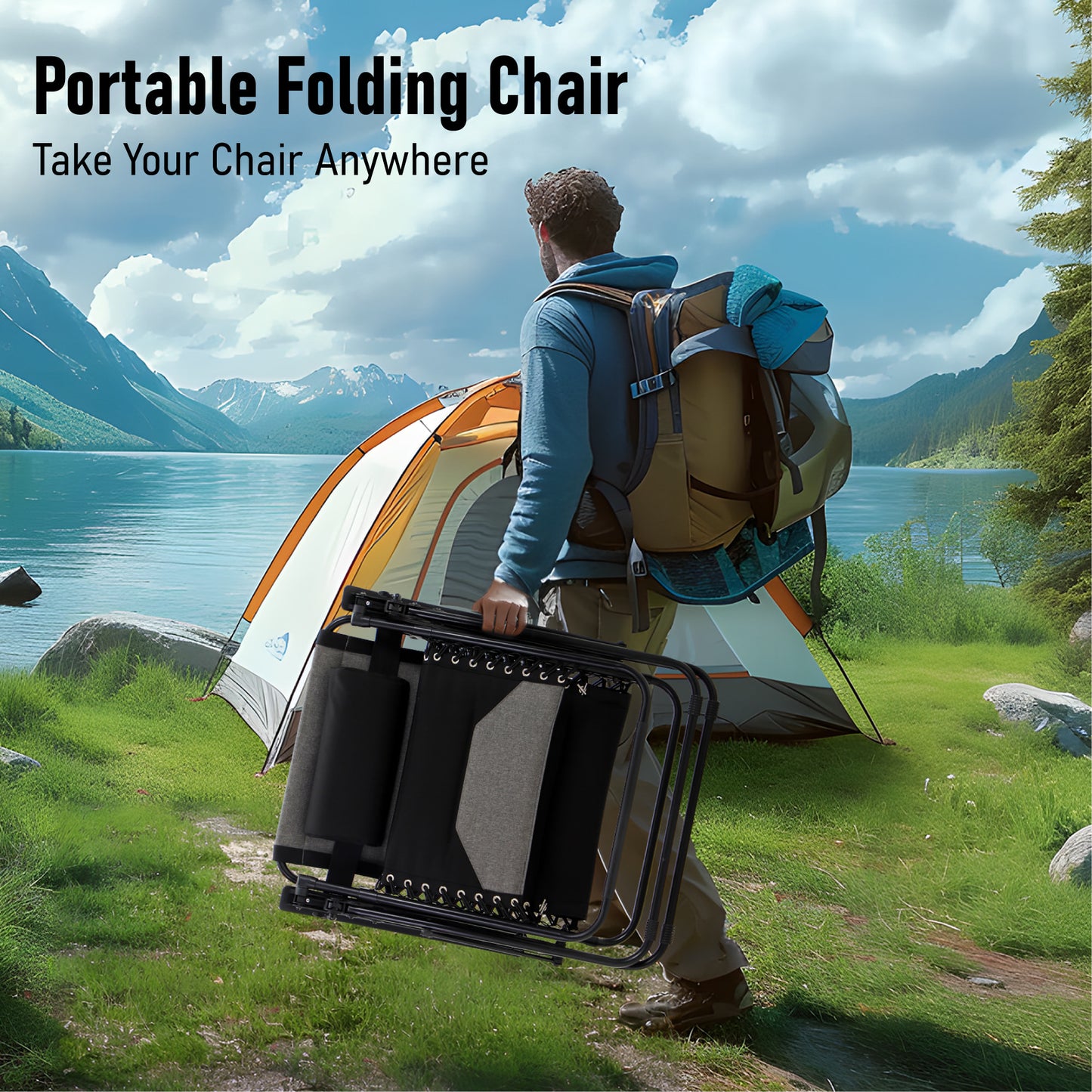 Captiva Designs Oversized XL Zero Gravity Chair Set of 2, Padded Folding Recliners with Cup Holder & Adjustable Back, Support 400 lbs