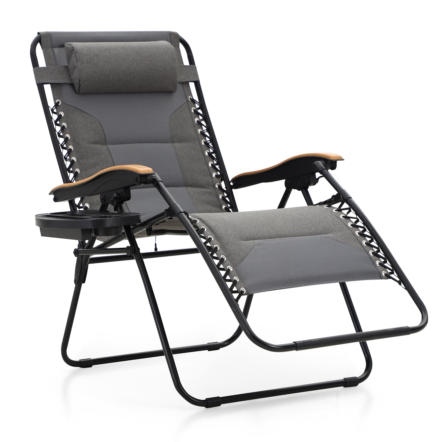 Captiva Designs Oversized XL Zero Gravity Chair Set of 2, Padded Folding Recliners with Cup Holder & Adjustable Back, Support 400 lbs