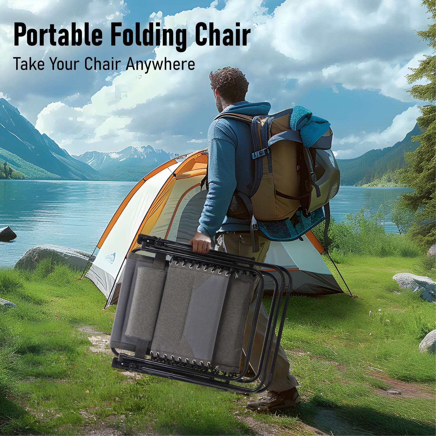 Captiva Designs Oversized XL Zero Gravity Chair Set of 2, Padded Folding Recliners with Cup Holder & Adjustable Back, Support 400 lbs