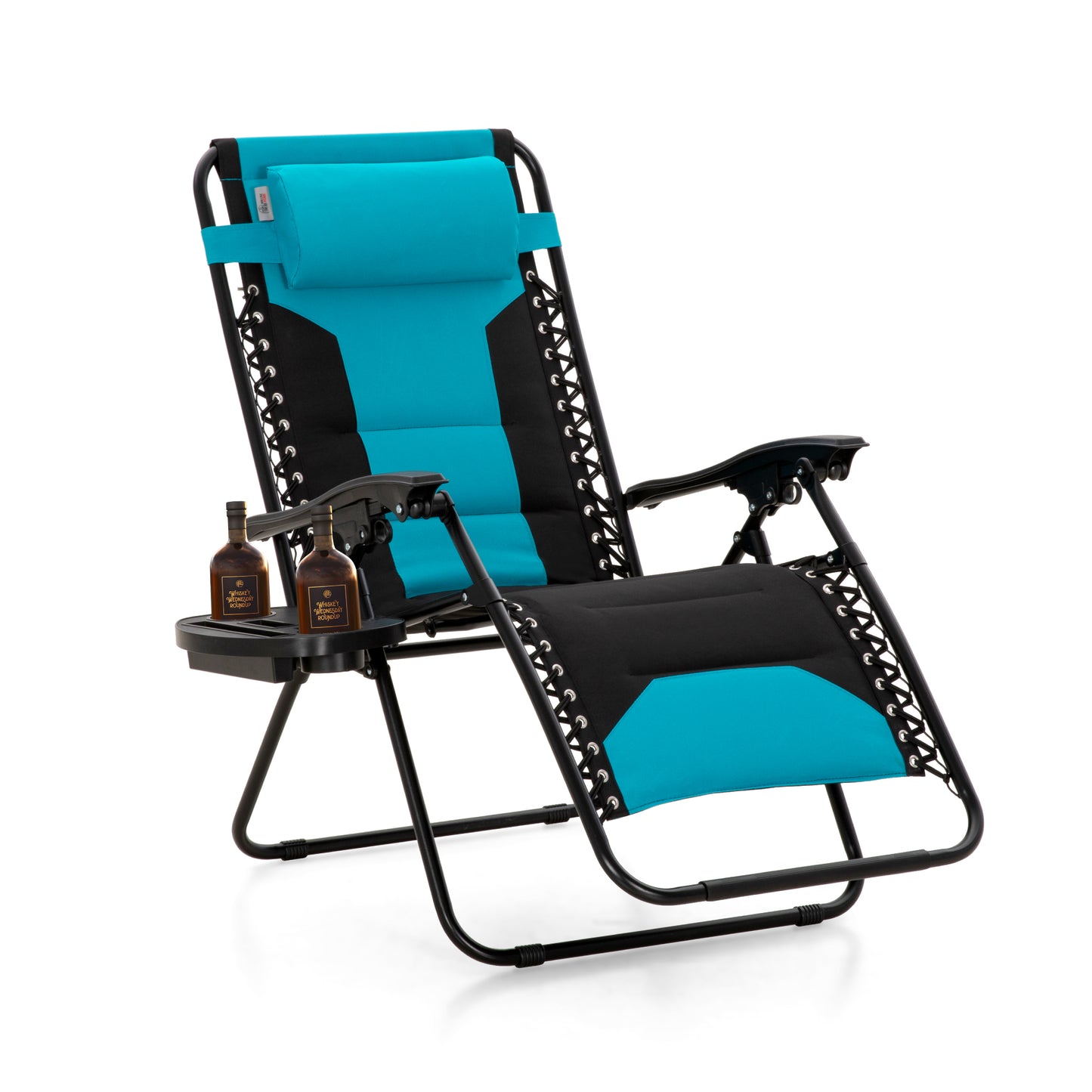 Captiva Designs XXL Zero Gravity Chair Set of 2, 28" Wide Padded Recliners with Cup Holder, Foldable Outdoor Lounge Chairs