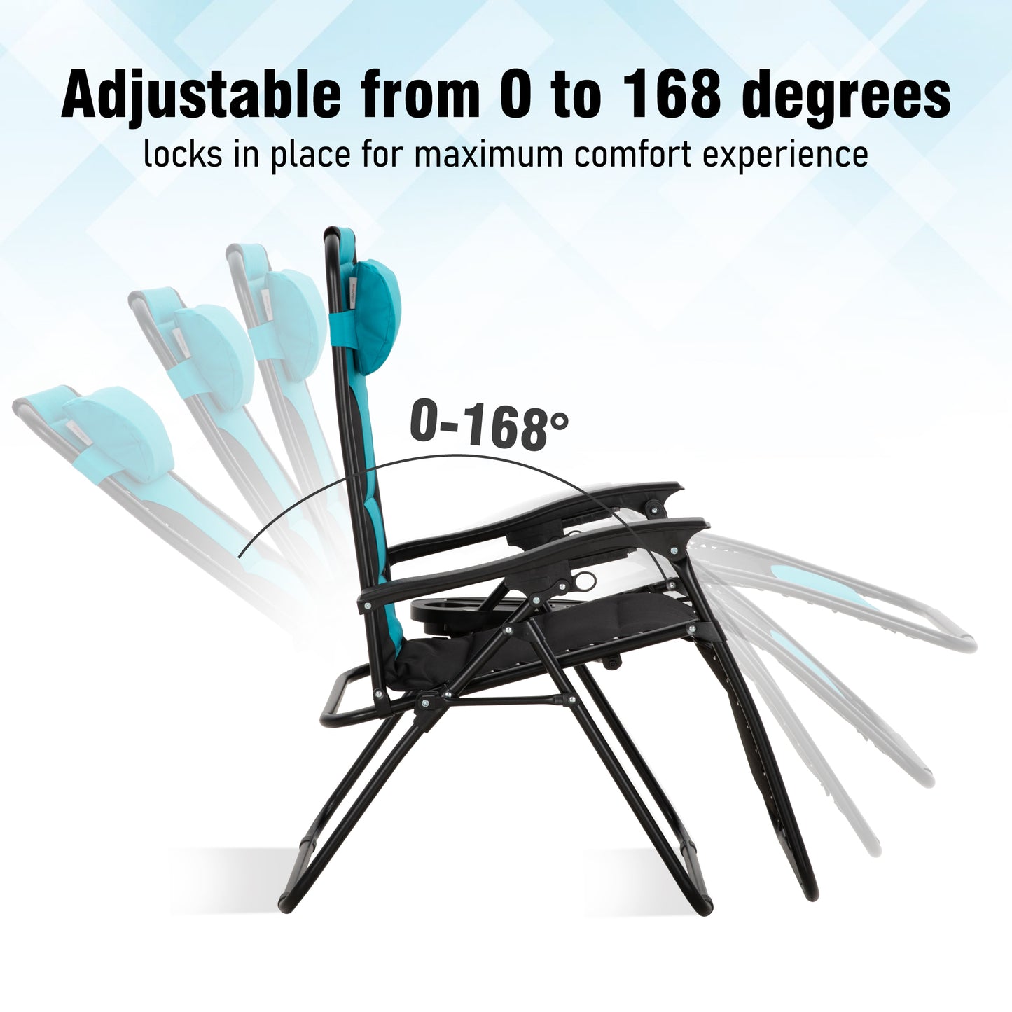 Captiva Designs XXL Zero Gravity Chair Set of 2, 28" Wide Padded Recliners with Cup Holder, Foldable Outdoor Lounge Chairs