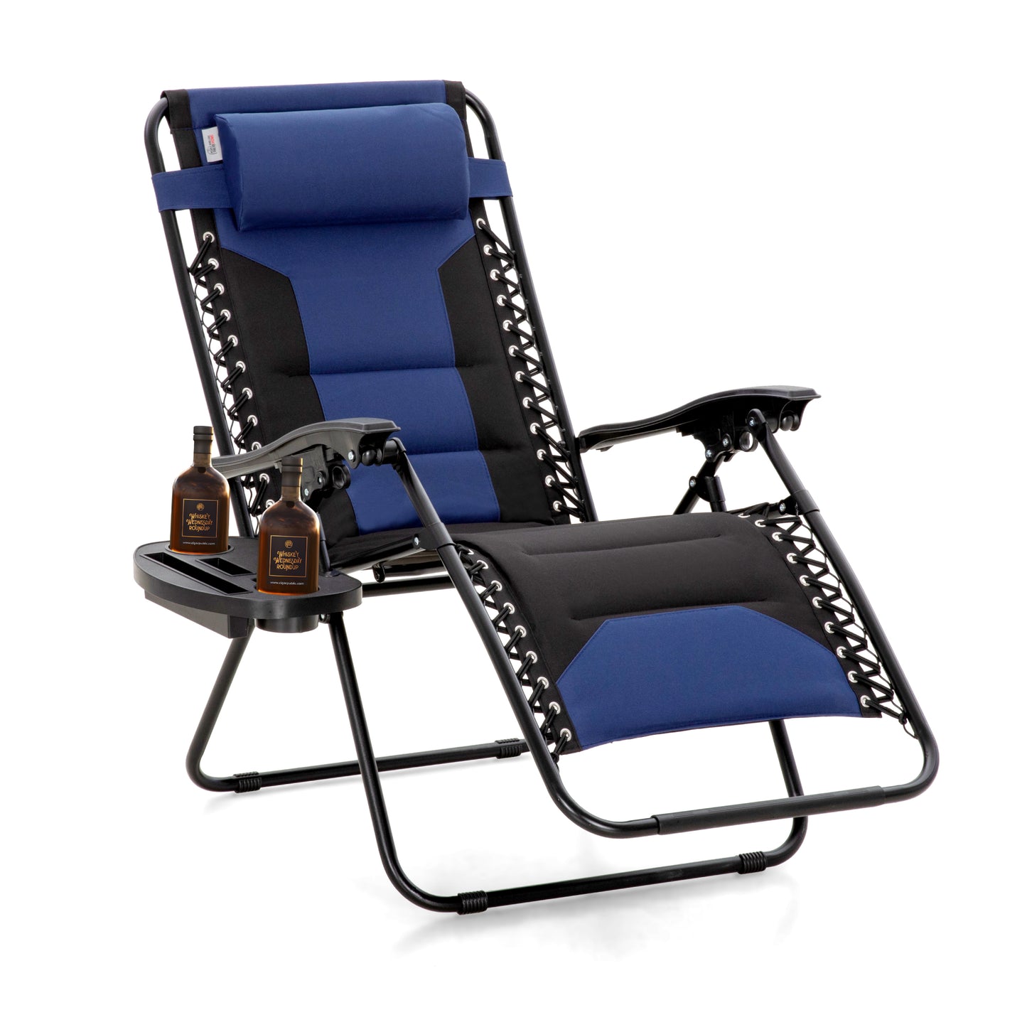 Captiva Designs XXL Zero Gravity Chair Set of 2, 28" Wide Padded Recliners with Cup Holder, Foldable Outdoor Lounge Chairs