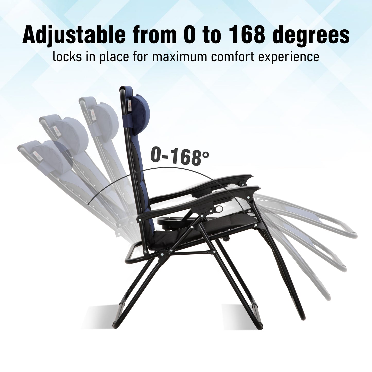 Captiva Designs XXL Zero Gravity Chair Set of 2, 28" Wide Padded Recliners with Cup Holder, Foldable Outdoor Lounge Chairs