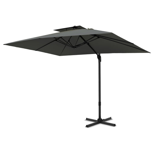 Captiva Designs 9 ft x 12 ft Premium Cantilever Patio Umbrella with 2-Tier Design