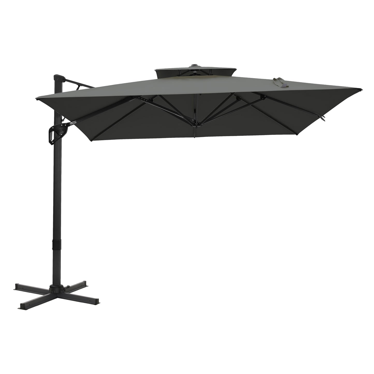 Captiva Designs 9 ft x 12 ft Premium Cantilever Patio Umbrella with 2-Tier Design