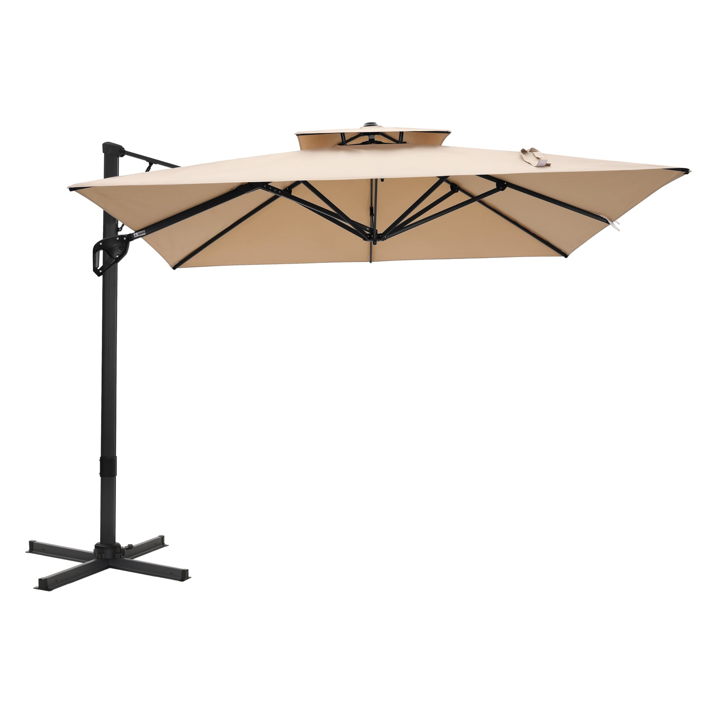 Captiva Designs 9 ft x 12 ft Premium Cantilever Patio Umbrella with 2-Tier Design