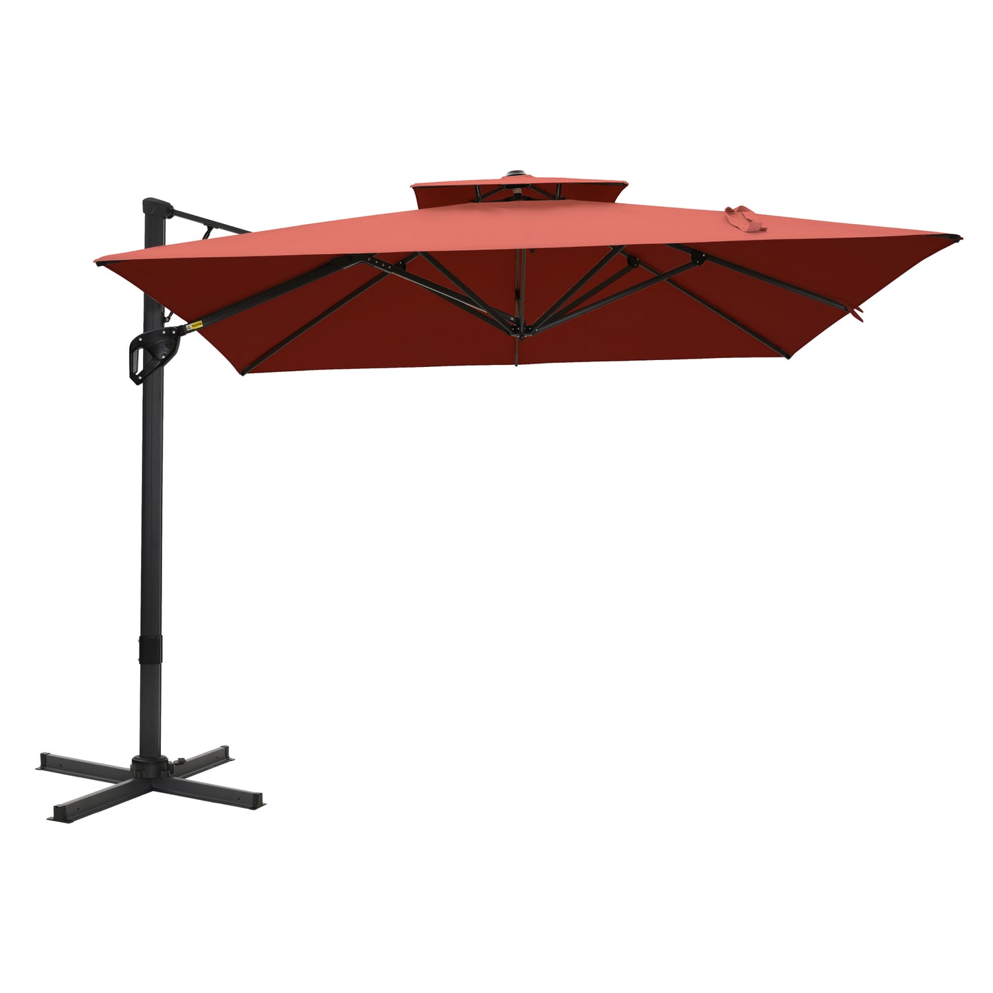 Captiva Designs 9 ft x 12 ft Premium Cantilever Patio Umbrella with 2-Tier Design