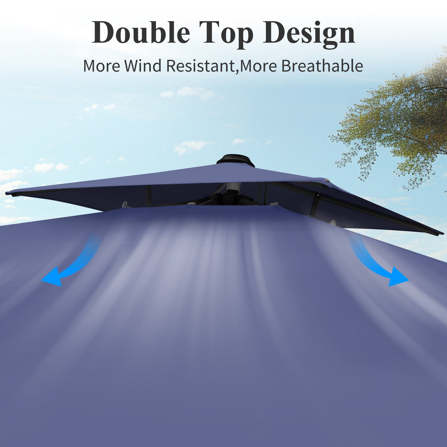 Captiva Designs 9 ft x 12 ft Premium Cantilever Patio Umbrella with 2-Tier Design