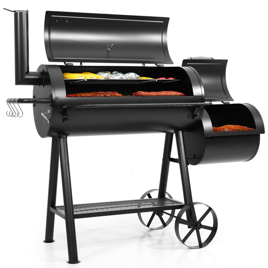 Captiva Designs Heavy Duty Outdoor Smoker with 941 sq.in. Cooking Area - Versatile Charcoal Smoker and Grill Combo for Ultimate Backyard Cooking